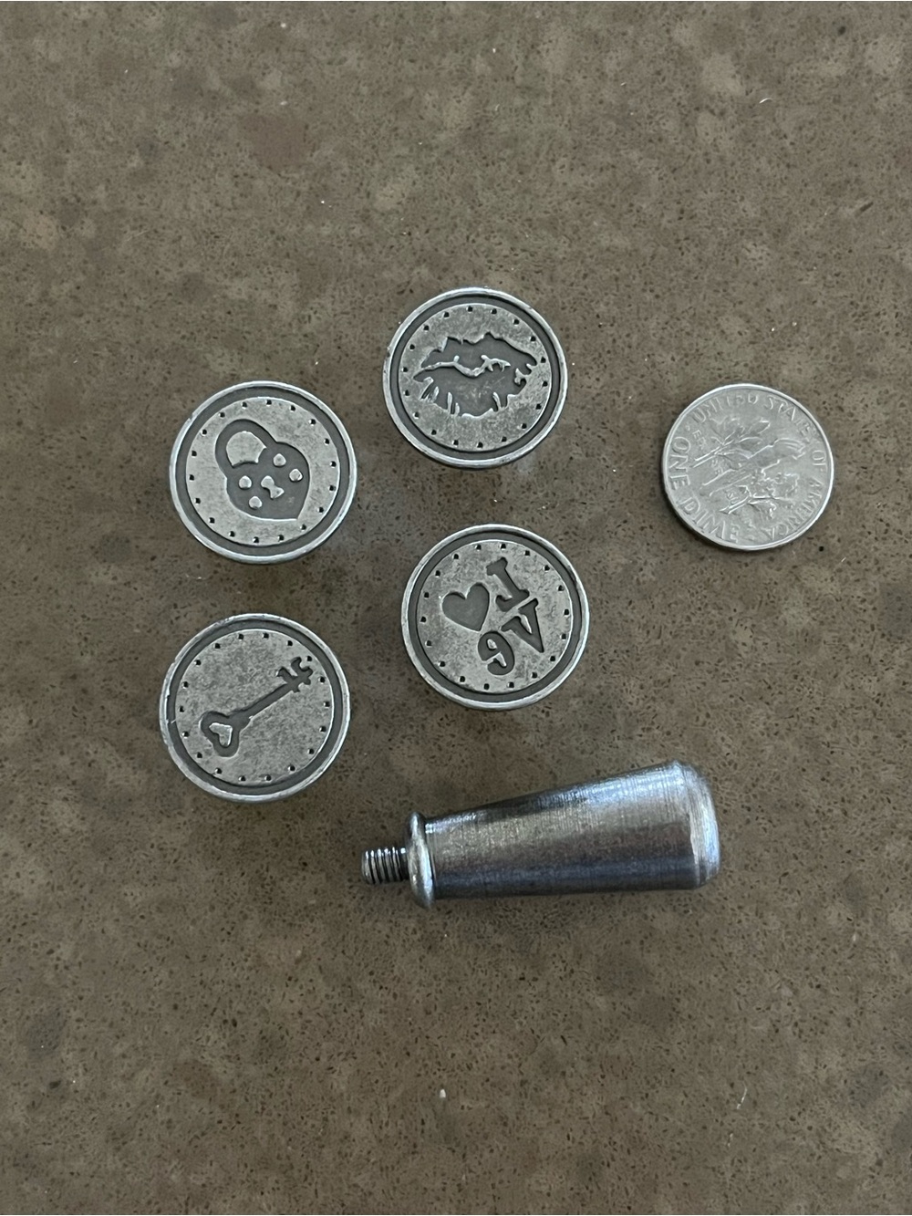 Interchangeable Silver Metal Wax Seal Stamper Set